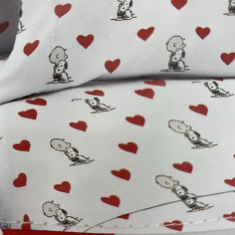 Peanuts Snoopy Sheet Set QUEEN White Charlie Brown Hearts Love Berkshire